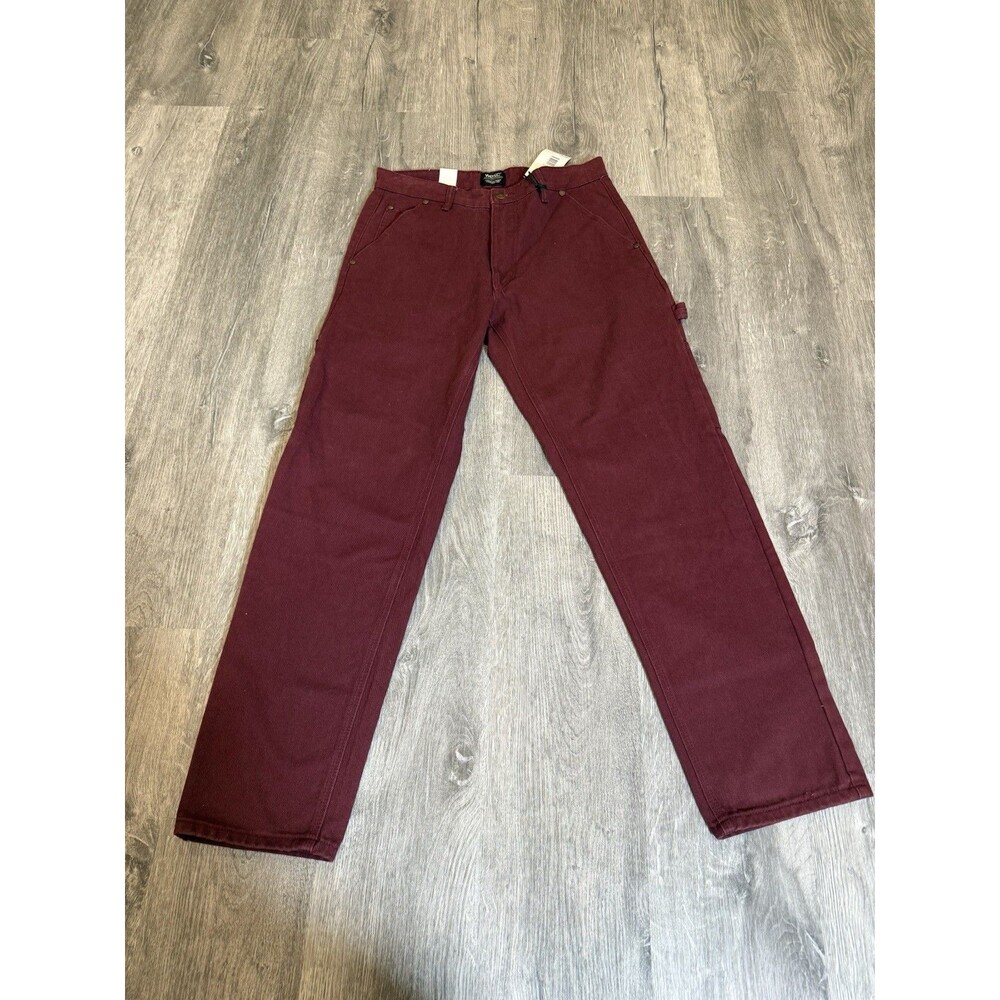 y2k 90's WESC Men Carpenter Pants Jeans Utility Red Maroon‎ Denim Size NWT 32x32